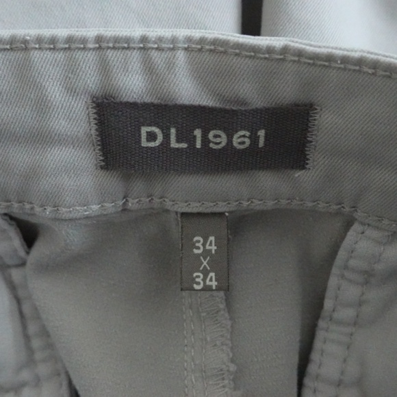 DL1961 96% Cotton Blend Stretch Grey Chino Men's Pants Size 34 NWT - Picture 6 of 9